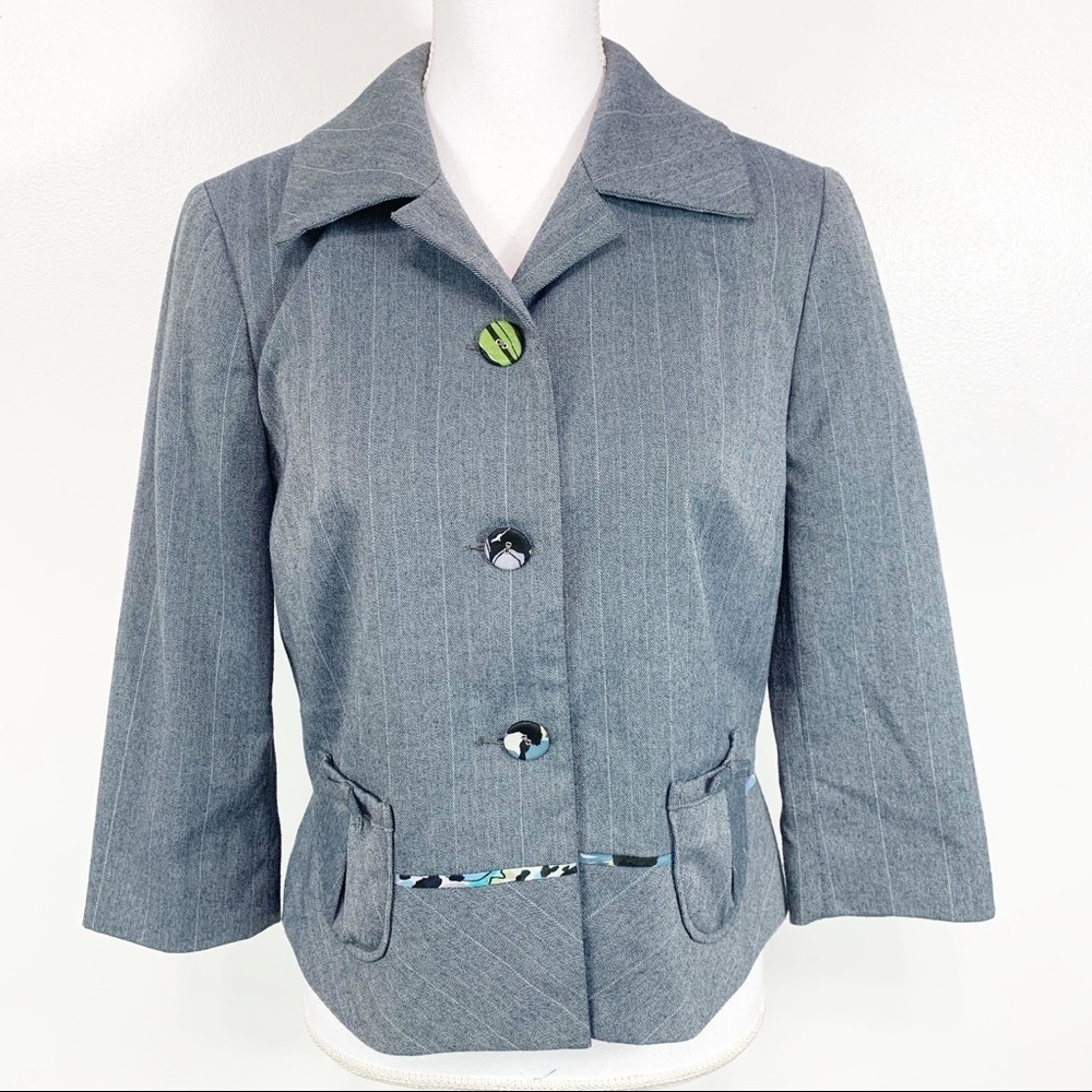 Sigrid Olsen Gray Blazer Jacket Size 6